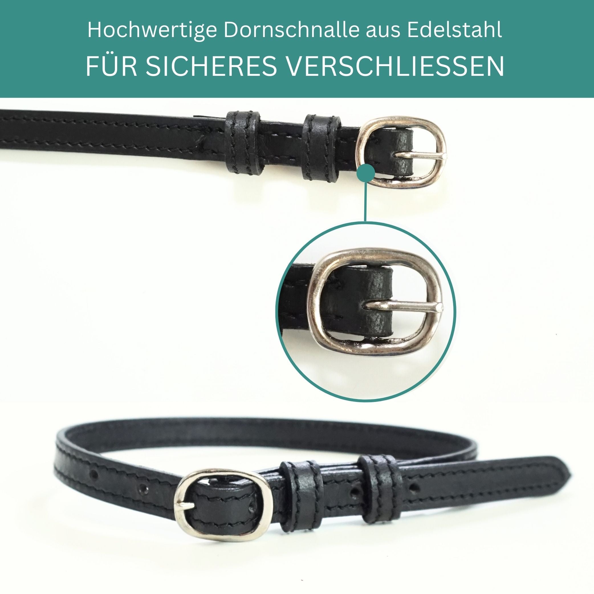 Sporenriemen aus Leder 2 Stück, größenverstellbar